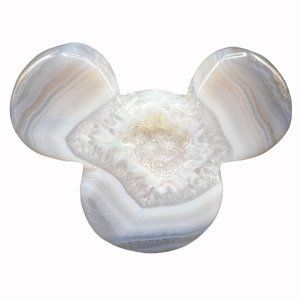Natural Agate Geode Mickey Head Gift for Decoration Healing Chakra Stones